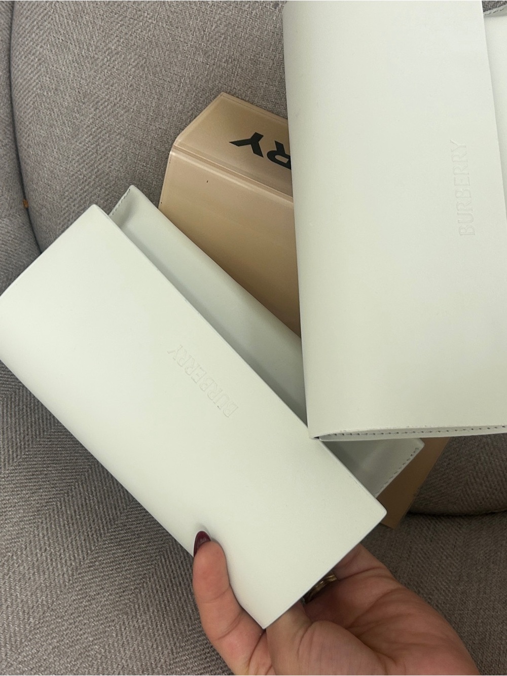 Burberry Cream Glasses Case